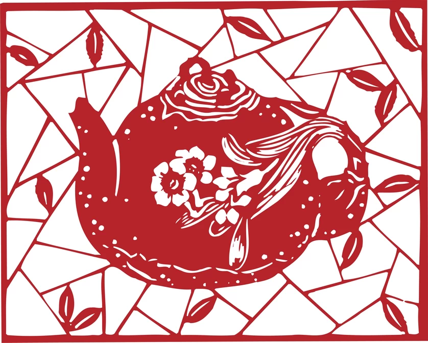 中国风传统民俗吉祥喜庆镂空剪纸窗花图案插画AI矢量PNG设计素材【095】